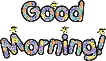 Colorful Good Morning Sign With Smiley Faces Sticker