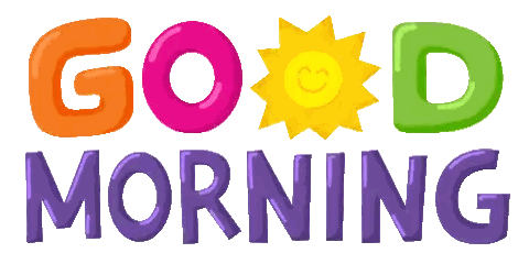 Colorful Good Morning Sign With Smiling Sun Sticker