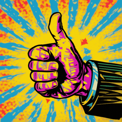 Colorful Hand Giving Thumbs Up GIF