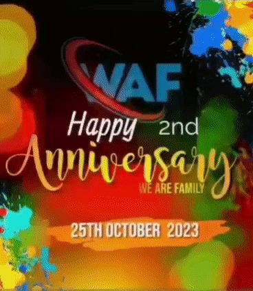 Colorful Happy 2Nd Anniversary We Are Family GIF