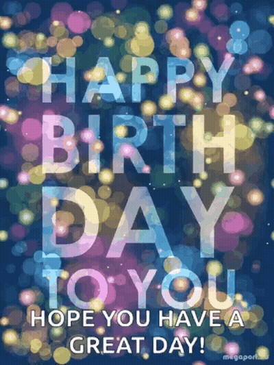 Colorful Happy Birthday Card GIF