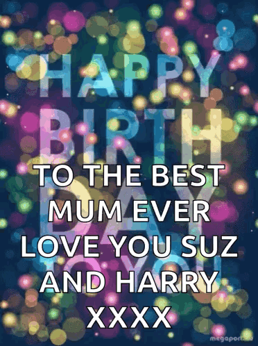 Colorful Happy Birthday Card For Mum GIF