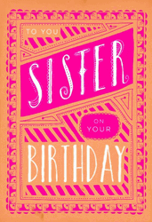 Colorful Happy Birthday Sis Flashing GIF