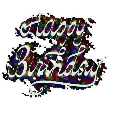 Colorful Happy Birthday Words Sticker
