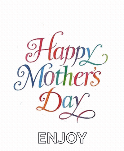 Colorful Happy Mothers Day Card With Hearts GIF