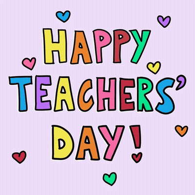 Colorful Happy Teachers Day Card GIF