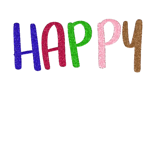 Colorful Happy Text Sticker