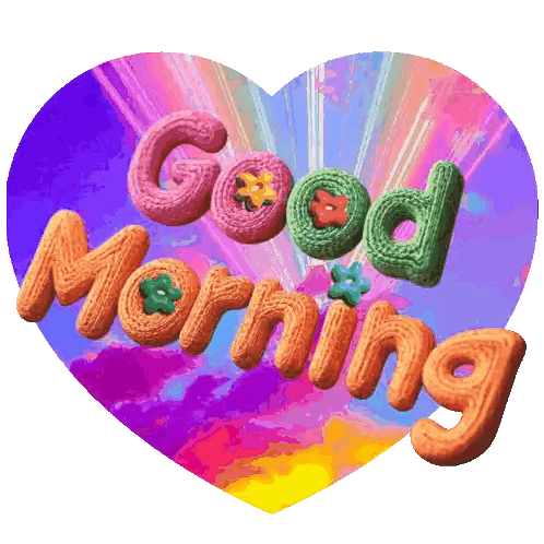 Colorful Heart Saying Good Morning Sticker