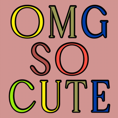 Colorful Heart Saying So Cute GIF