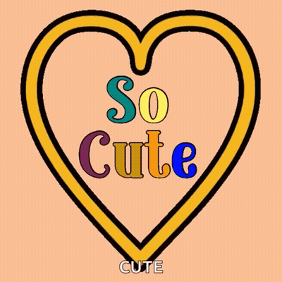 Colorful Heart Saying So Cute Cute GIF