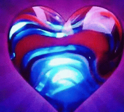 Colorful Heart With Blue Light GIF