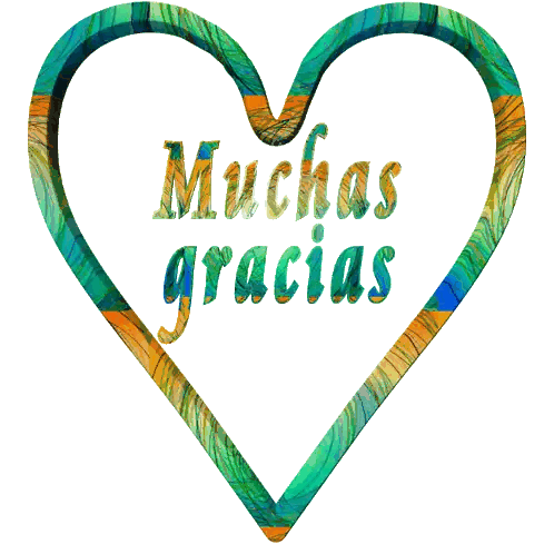 Colorful Heart With Muchas Gracias Sticker