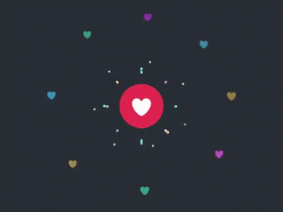 Colorful Hearts Surrounding Purple Object