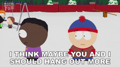Colorful Hello There Friend Sign With Trees GIF