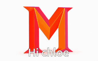 Colorful Hi Chloe Logo With Yellow Letter M GIF