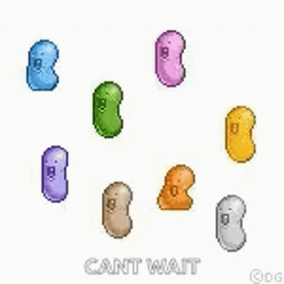 Colorful Jelly Beans With Faces GIF