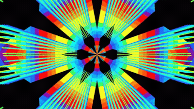 Colorful Kaleidoscope With Black Center GIF