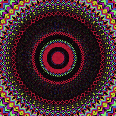 Colorful Kaleidoscope With Center Circle GIF
