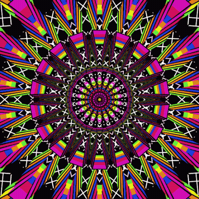 Colorful Kaleidoscope With Circle In Center GIF