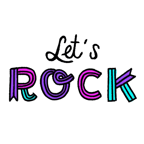 Colorful Let's Rock Sign Sticker