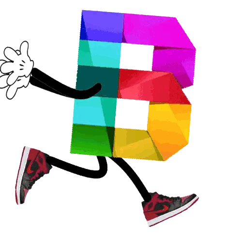 Colorful Letter B In Red Nike Sneakers Sticker