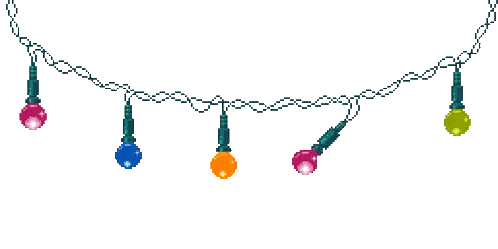 Colorful Lights String On White Sticker