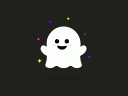 Colorful Lights Surrounding Cute Ghost GIF