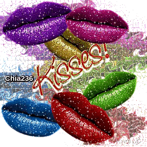 Colorful Lips With Kisses Sticker