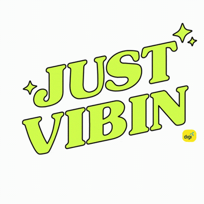 Colorful Logo Saying Just Vibin With Digi Logo GIF