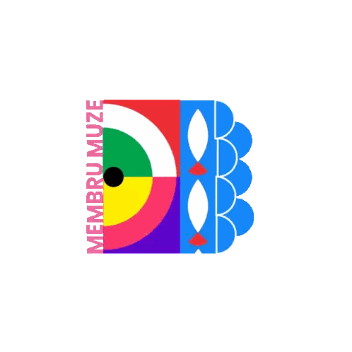 Colorful Logo Saying Membri Muze Sticker