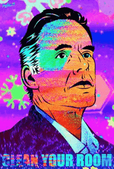 Colorful Man Saying Clean Your Room GIF