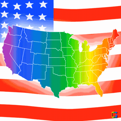 Colorful Map Of United States GIF