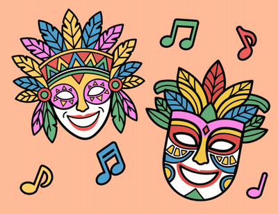 Colorful Maskara Festival Mask GIF