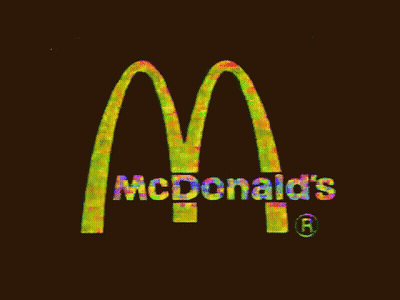 Colorful McDonald's Logo On Dark Background GIF