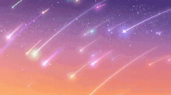 Colorful Meteor Shower Stars
