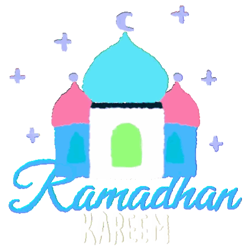 Colorful Mosque With Ramadhan Kareem Sticker