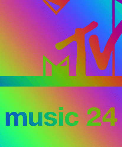 Colorful MTV Music 24 Logo Rainbow Background GIF