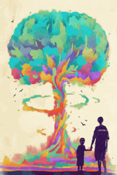 Colorful Mushroom Cloud Psychedelic GIF