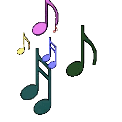 Colorful Music Notes Floating Sticker