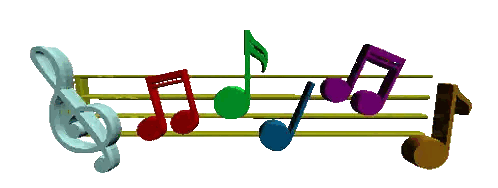 Colorful Music Notes On Treble Clef Sticker