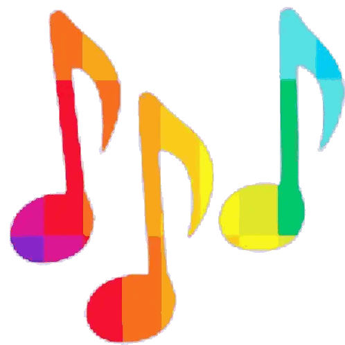 Colorful Music Notes With D Sticker