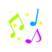 Colorful Music Notes With Stars Sticker