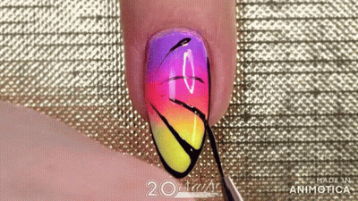 Colorful Nail Design Close-Up GIF
