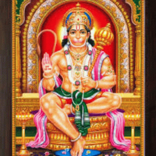 Colorful Naked Man On Throne Holding Crown GIF