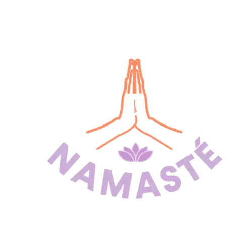 Colorful Namaste Logo With Hummingbird And Lotus Sticker