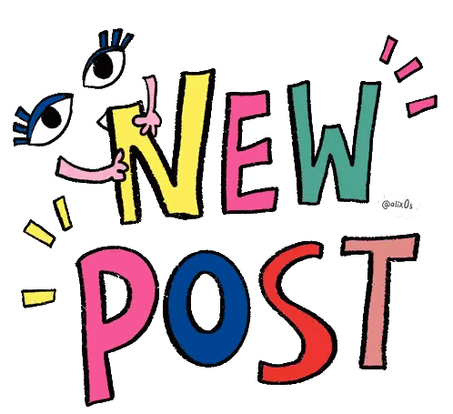 Colorful New Post Drawing With Eyes And Hands Sticker
