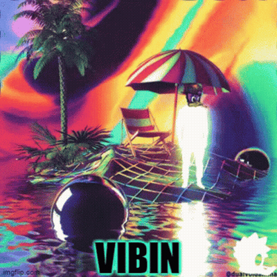 Colorful Painting Saying Vibin GIF