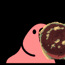 Colorful Party Parrot Eating Piece Of Brownie GIF