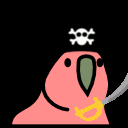 Colorful Party Parrot Pirate And Its Sword