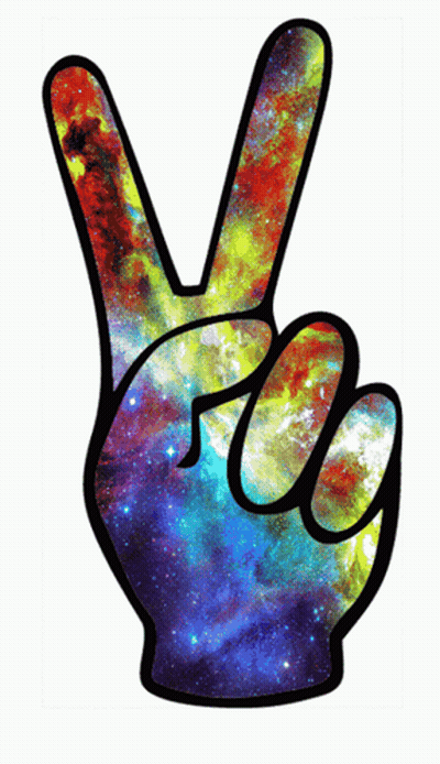 Colorful Peace Sign Galaxy Background GIF